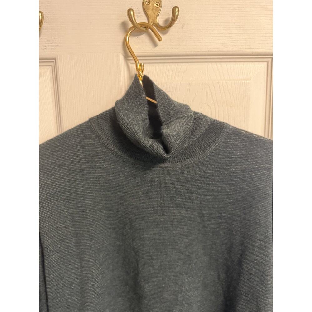 Men’s Green Eddie Bauer Sweater Large Turtleneck Merino Italian Wool 46w - Picture 4 of 6